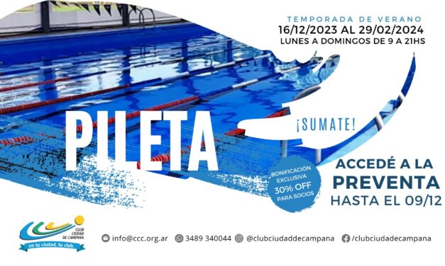 El Club Ciudad de Campana tiene una promo para tirarse a la pileta