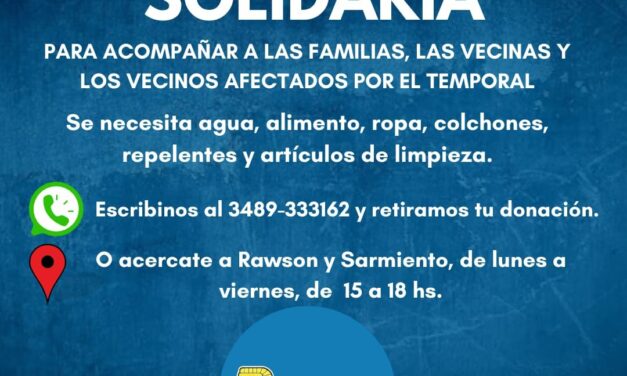 Colecta Solidaria del PJ Campana para ayudar a los afectados por el temporal