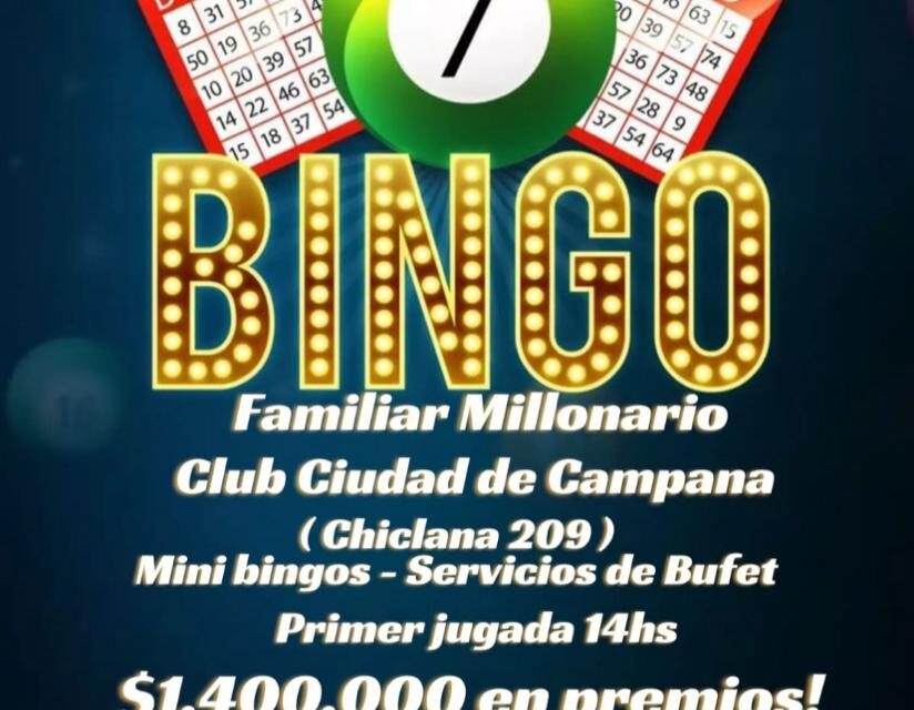 BINGO FAMILIAR EN EL CLUB CIUDAD DE CAMPANA