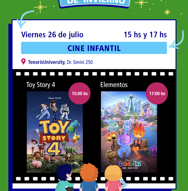 Vacaciones de invierno: doble función de cine infantil en el Auditorio de Tenaris