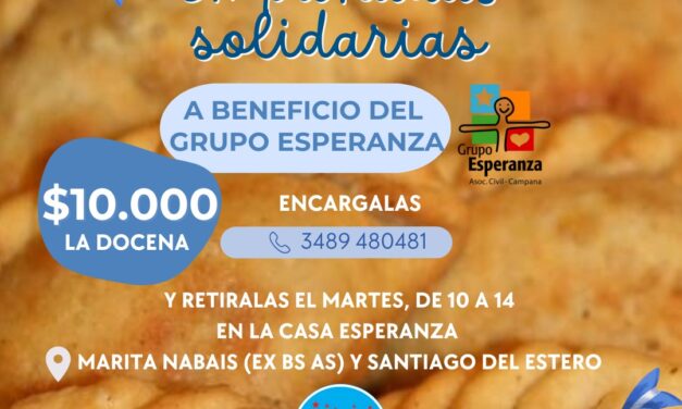 La Agrupación Melo venderá “Empanadas Solidarias” a beneficio del Grupo Esperanza