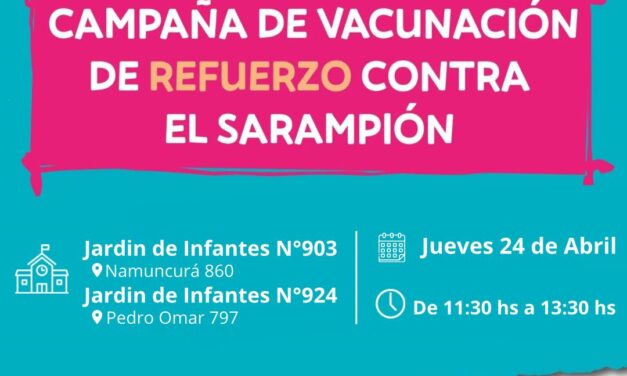 La campaña de vacunación de refuerzo contra el Sarampión llega a los jardines de infantes