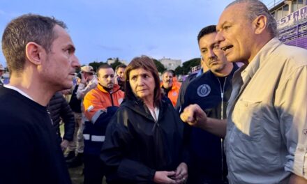 Temporal en Campana: Abella encabezó el comité de crisis y recibió a los ministros Bullrich y Petri