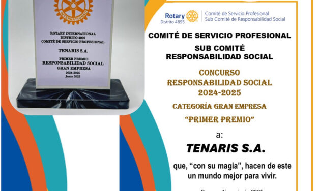 ROTARY CLUB CAMPANA : ENTREGA DE IMPORTANTE RECONOCIMIENTO A TENARIS