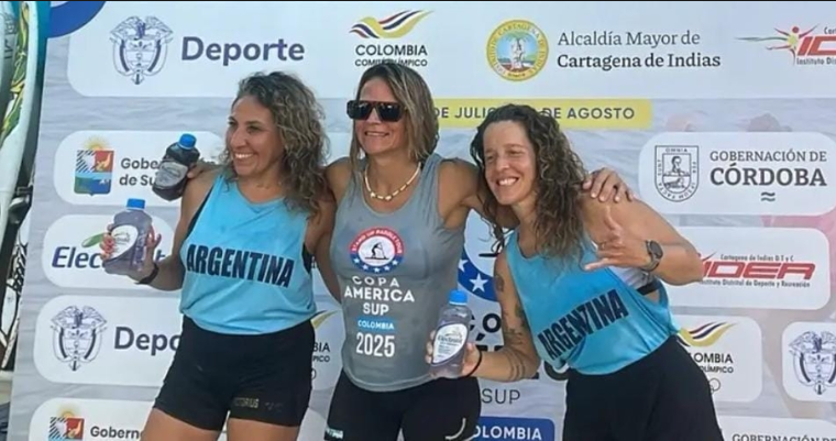 Laura Mars debutó con podio en la Copa América de SUP representando al Campana Boat Club