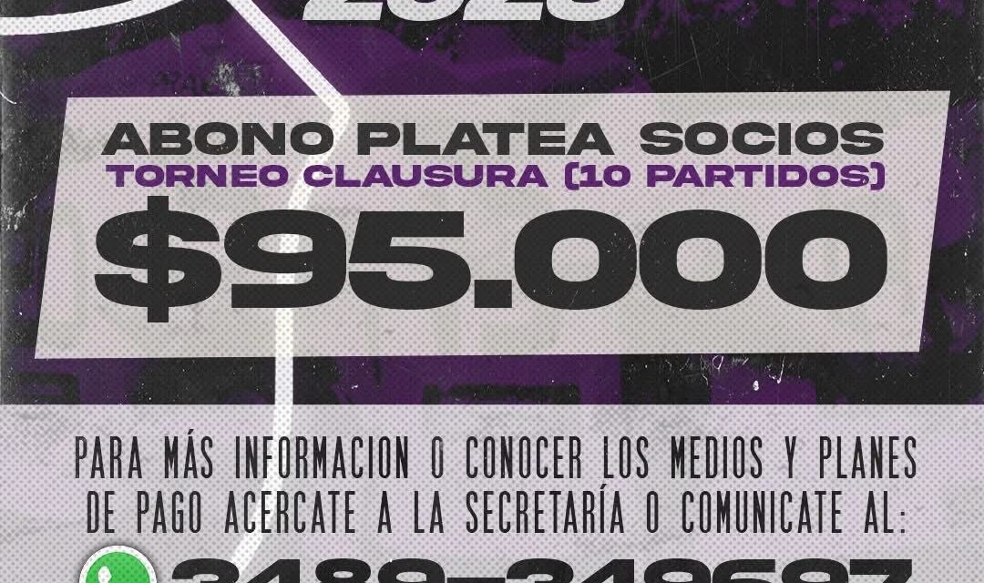 Están a la venta el abono a Plateas en Villa Dálmine
