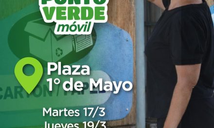El Punto Verde Móvil estará en la Plaza 1° de Mayo